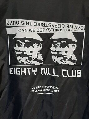 "Eighty Mill Club" PewDiePie Merch Gnomes Black Bomber Jacket Men's/Unisex L